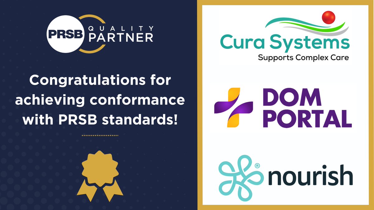 👏 @CuraSys, Dom Portal and @nourishcare recently became conformant with our standards! Read how their achievements will help improve data quality and integrate digital health and care records: hubs.li/Q02vvtY30 #interoperability #personalisedcare #socialcare