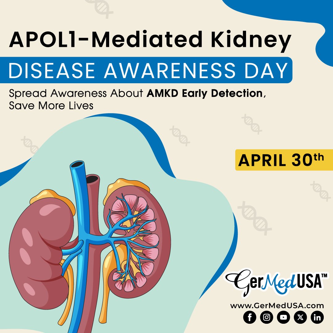 Today marks APOL1-Mediated Kidney Disease (AMKD) Awareness Day.

Together, we can work towards better treatments and support systems.

#AMKDAwarenessDay #KidneyHealth #AMKD #HealthAwareness #HealthEducation #kidneydisease #Madicated #healthyliving