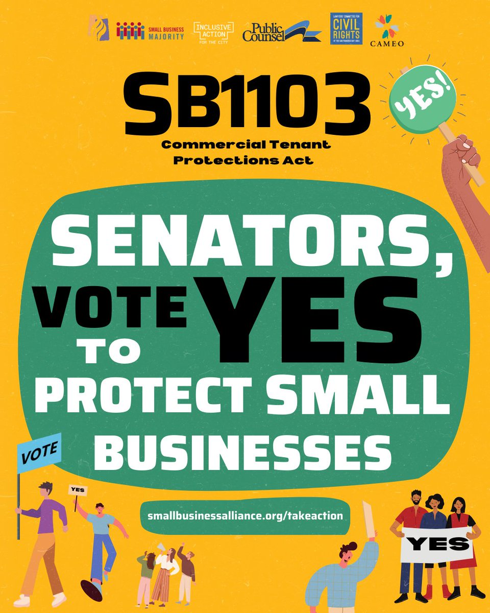 Small businesses are the backbone of our economy – but they’re fighting to stay open across California. We’re asking CA Senate leaders to vote yes on the Commercial Tenant Protection Act #SB1103 during the critical committee hearing on April 30!