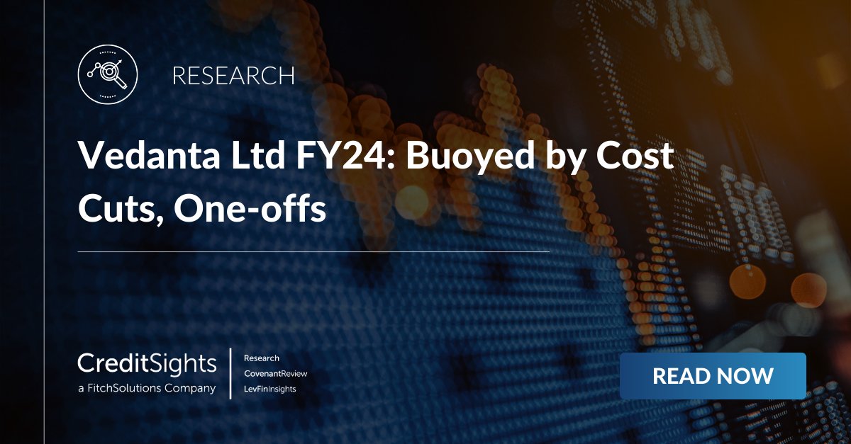 creditsights's tweet photo. Vedanta Limited's FY24 results surpassed expectations, thanks to significant cost reductions. The outlook for FY25 appears promising. Access the full report here: https://t.co/ecyDDn3YVL https://t.co/dfEXqX17bl