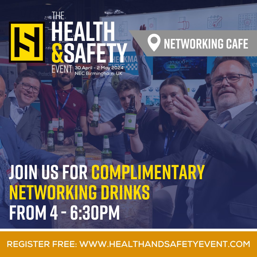 Head over to the Networking Café at 4pm for our popular complimentary drinks, it's on us! 🍺 Celebrate your achievements 🍺 Network with your industry 🍺 Live Music 🍺 Selection of drinks See you there! #HSE2024