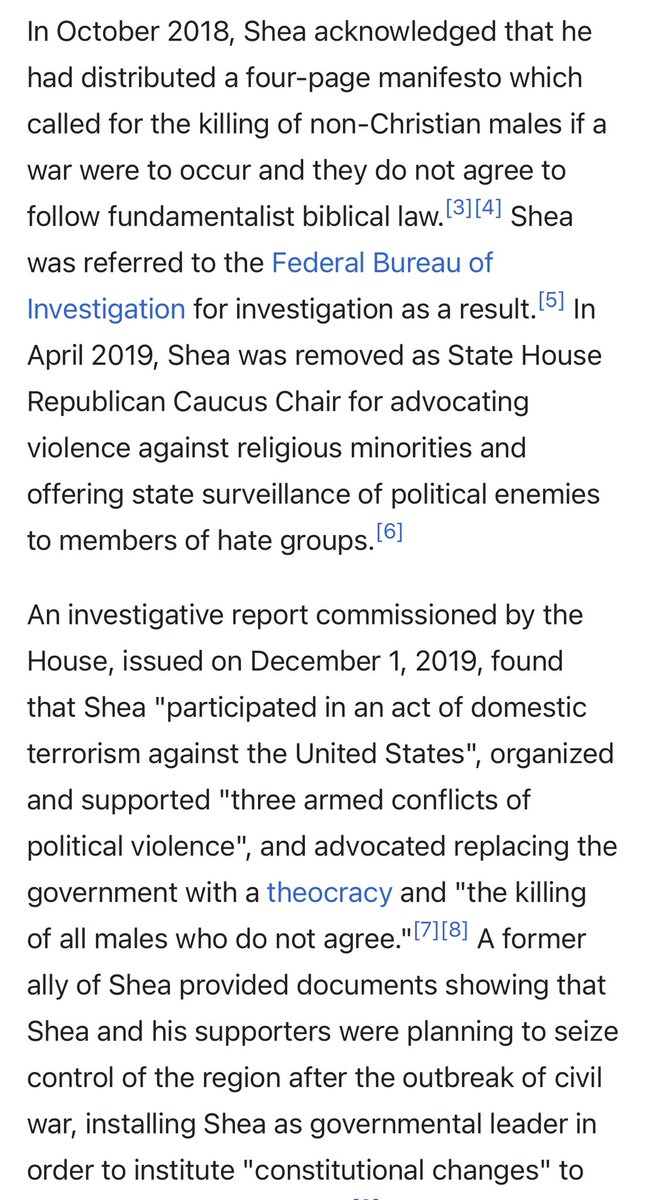 Mike Flynn enthuses over Matt Shea, saying “we need more people like him.” If you’re not familiar with Shea, his Wikipedia page should get you up to speed: