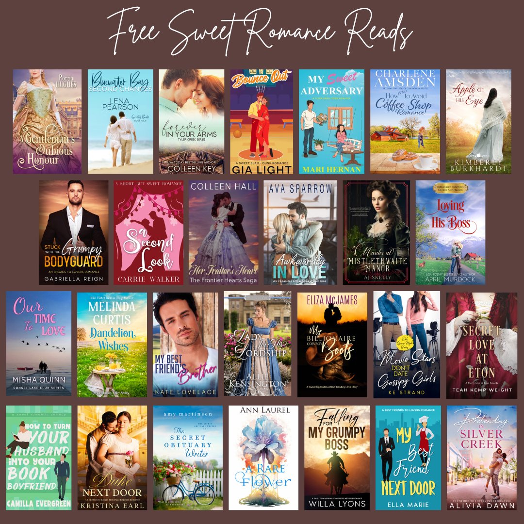 What's better than an afternoon or day of reading? How about getting the books for free? Check out more than 140 free sweet (closed door) romance reads. bit.ly/4ddelmt