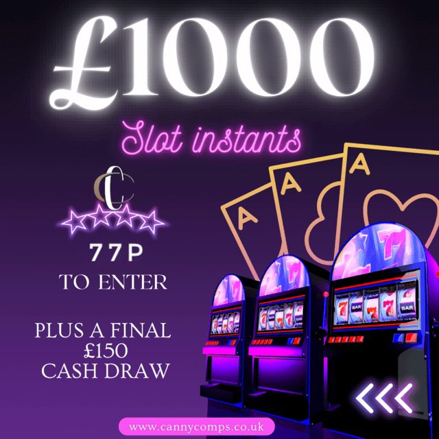 🎰 💰 LUCKY 7 SLOTS 💰 🎰 

Hit a lucky number 7 to win 🤩 

Only 77p to enter and link above ⬆️ 

#luckynumberseven #onlineslots #cannycomps #winnerwinner