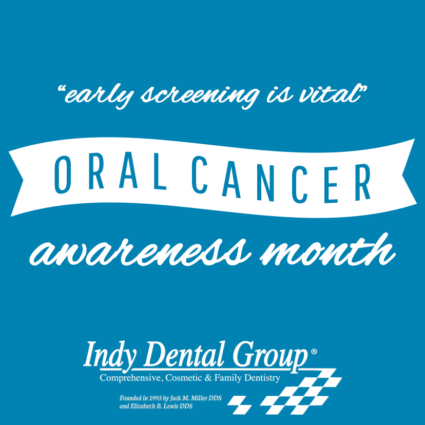 As we wrap up Oral Cancer Awareness Month, keep in mind 'Early Screening Is Vital'! Oral cancer screenings are a routine and vital part of check-ups at Indy Dental Group. Schedule your check-up today and get screened! . . . . #Dentist #OralCancer #OralCancerAwarenessMonth
