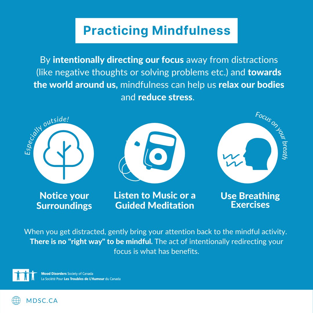 When we intentionally place our focus in a #mindfulness practice we induce a unique state of brain activation. With repetition, this state can become an enduring trait resulting in long-term changes in brain function & structure. mdsc.ca/mindfulness/ #MentalHealthMatters