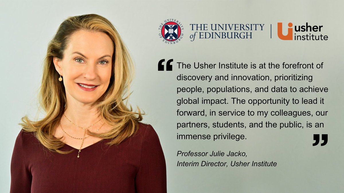 We are delighted to announce that Professor Julie Jacko has been appointed Interim Director of Usher by Professor David Argyle, Vice Principal and Head of College. Join us in welcoming Julie to this new role!