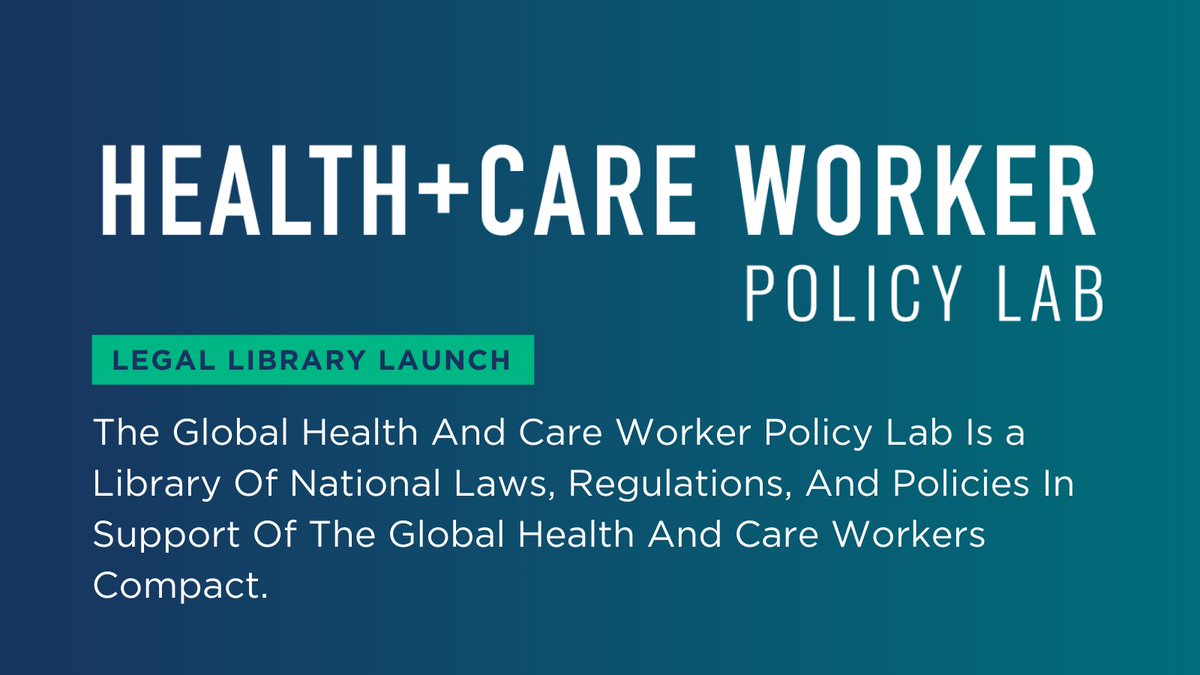 Across the globe, nations grapple with challenges in educating, employing, retaining, & managing health and care workers. The HCW Policy Lab strives to bridge gaps in domestic legal frameworks to protect these vital workers' rights. Explore the database: bit.ly/3WiZ4dS
