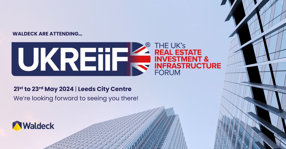 We're heading to UKREiiF 2024! 👋🏼 

As the countdown is on until @UKREiiF, Waldeck are excited to return to the UK's Biggest Real Estate Investment & Infrastructure showcase of the year.

If you’d like to catch up with one of the team while we’re there, drop us a DM! 📩