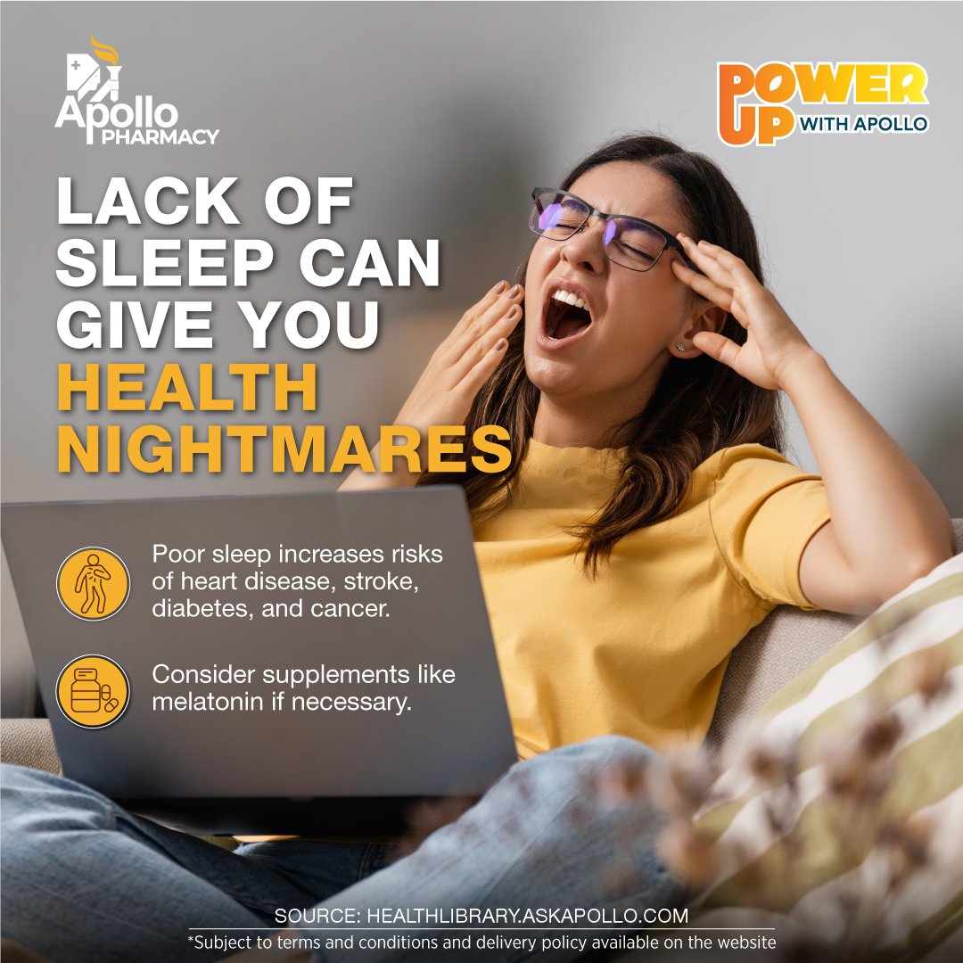 Protect your health, one good night's sleep at a time! Remember, quality sleep is key to a healthier you. And don't forget to explore options like melatonin supplements if needed for optimal rest #Sleepwell #Melatonin #ApolloPharmacy #HealthCare #HealthyLiving #HealthyLifestyle