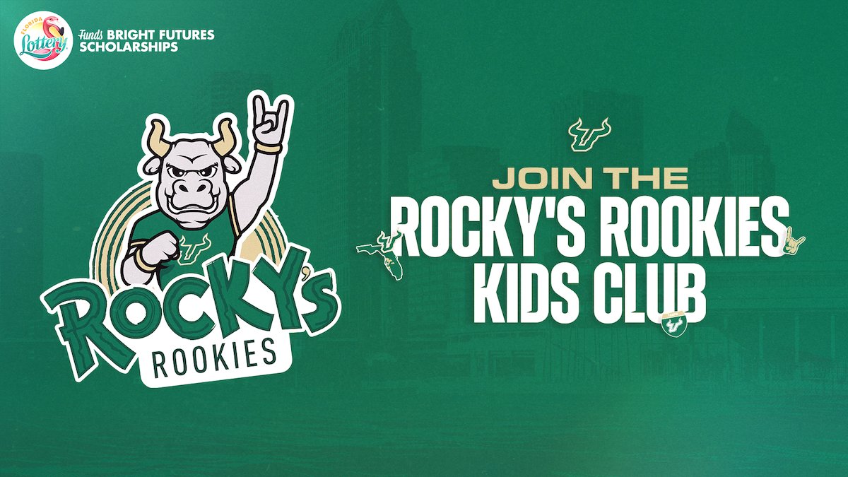 Don't miss out on exclusive events, swag, free tickets & more for that young Bulls fan in your life thanks to Rocky's Rookies, presented by @floridalottery - The Bright Futures Scholarship Program. Register TODAY: brnw.ch/21wJjPV #HornsUp🤘 | #FundingFutures