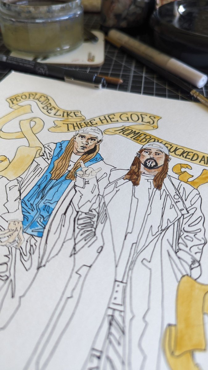 #JayandSilentBob #wip for #ComicConLiverpool We should be meeting #KevinSmith and #JasonMewes this weekend!