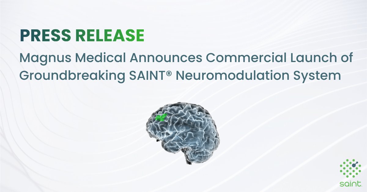 Magnus Medical, developer of brain stimulation technology for the treatment of #neuropsychiatric disorders, announced commercial launch of SAINT® #neuromodulation system, a groundbreaking,the  rapid-acting therapy for treatment-resistant #MDD. magnusmed.com/press-releases…
@uamshealth