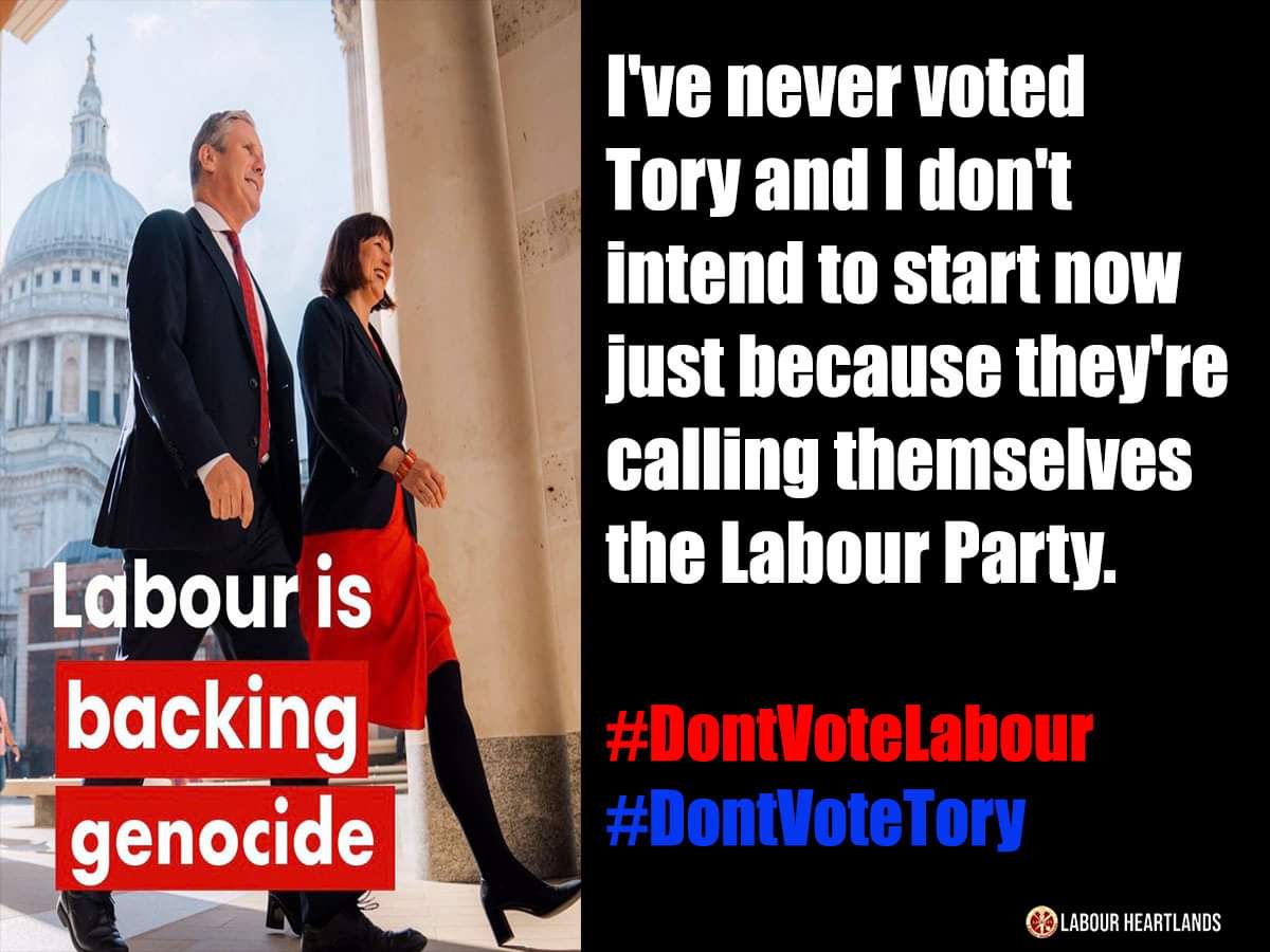 'I've never voted Tory and I don't intend to start now just because they're calling themselves the Labour Party.' #DontVoteLabour #DontVoteTory