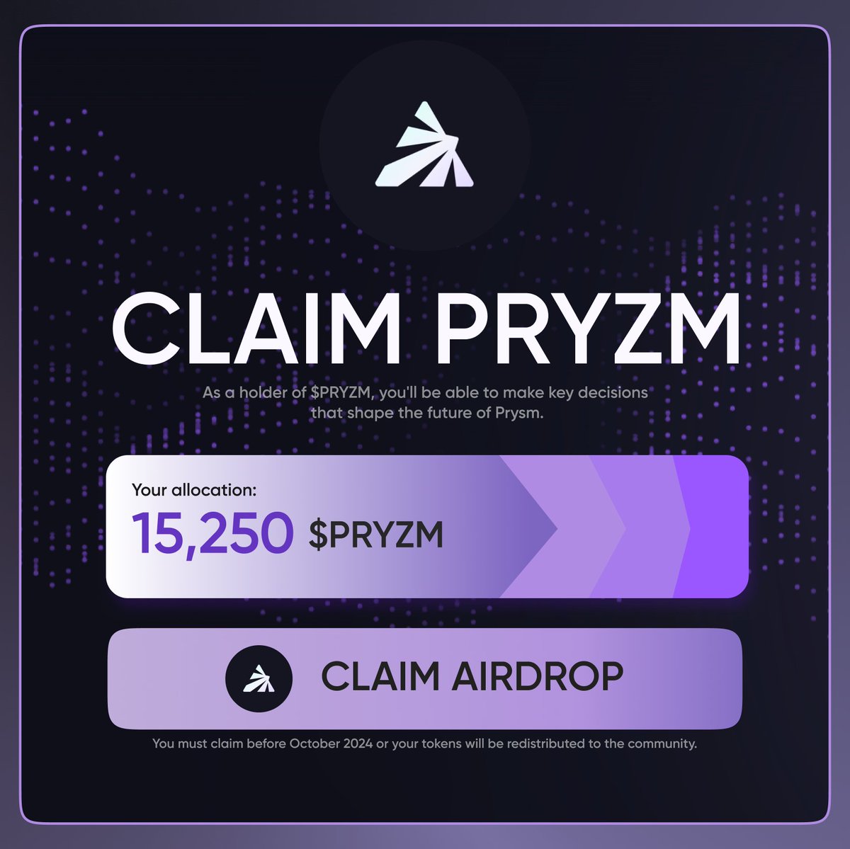 $PRYZM Airdrop Confirmed for Q2 2024! FREE Airdrop with MASSIVE potential 🪂💰 Time: 10 min Cost: FREE Potential gain: $3K+ Follow my simple guide to secure $PRYZM Airdrop 👇🧵