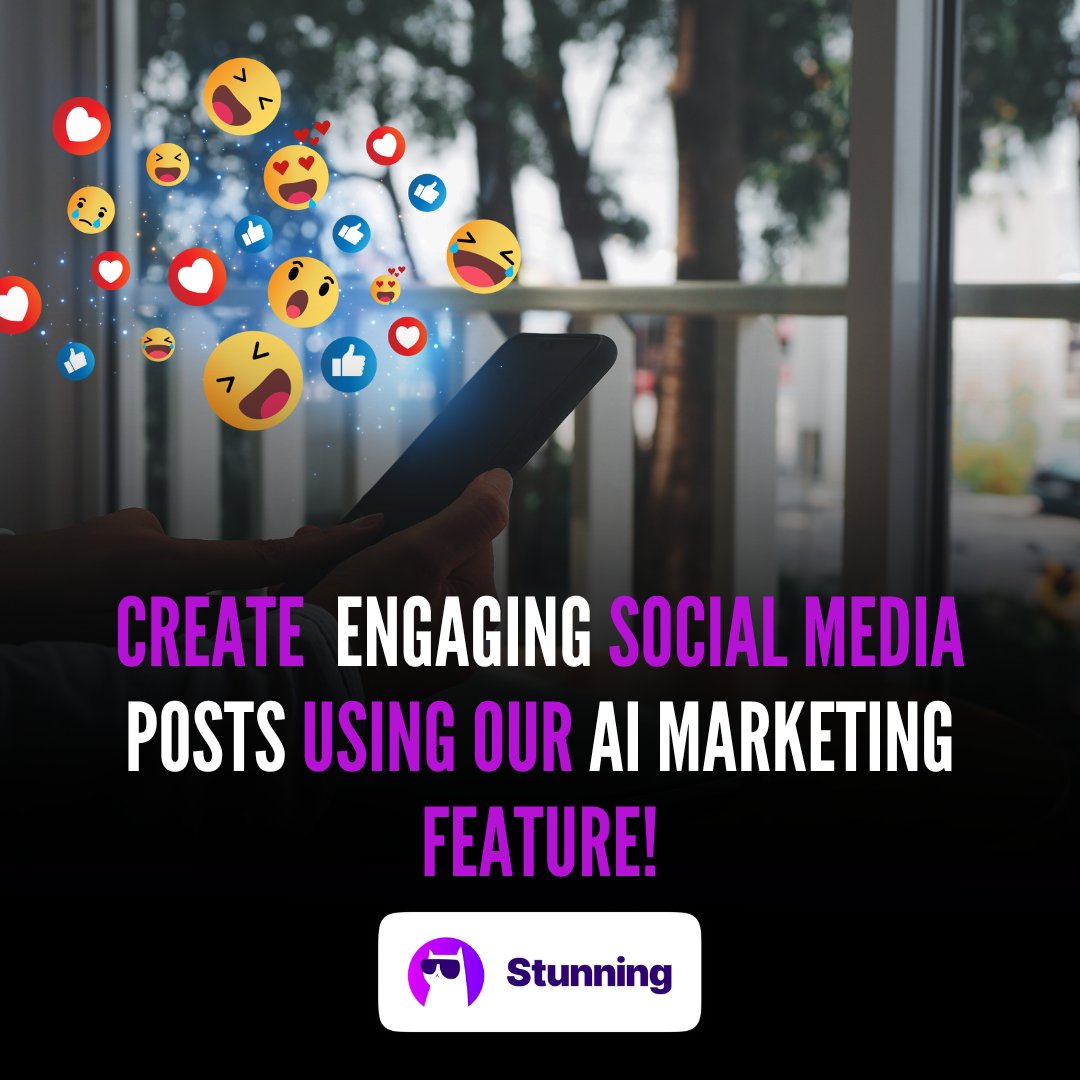 Create engaging social media posts with stunning! 🌟 

Unlock the secret to effortless social media success with stunning's AI marketing feature. 

Follow the steps in This thread 🧵and watch your engagement soar! 
#stunningso #websitebuilder #socialmedia #content…