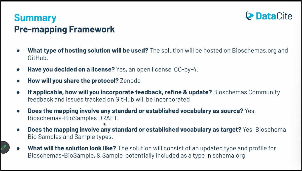 ❓How do we improve stakeholder engagement and #mapping process framework? LIVE NOW▶️Sara El-Gebali from @DataCite is now diving into feedback presentation on 'A FAIR-IMPACT Framework Approach to Early-Stage Mapping Strategies for #Biosamples #Metadata' ➡️tinyurl.com/2fpad9d8