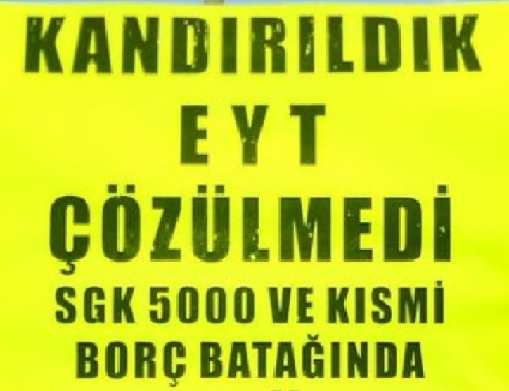 Prime takılan olmayacak,
99 Öncesi Şartlar ne ise o olacak
Dediler.
Lakin yasanın 5 mağdurluğunun sadece 1 tanesini çıkardılar. 
5000 Prim , 3600 Kısmi emeklilik, ABO, ve intibak masada kalmaya devam etti. 
@RTErdogan @herkesicinCHP
#5000KısmiyeYasaBekliyoruz
#PatronSensinEmekli