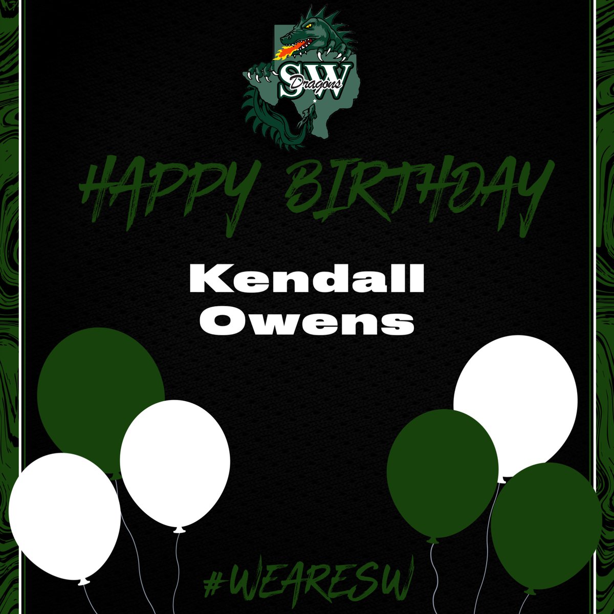 Happy Birthday Kendall Owens!!
#WeAreSW #DragonPride #OWOH #AAAO