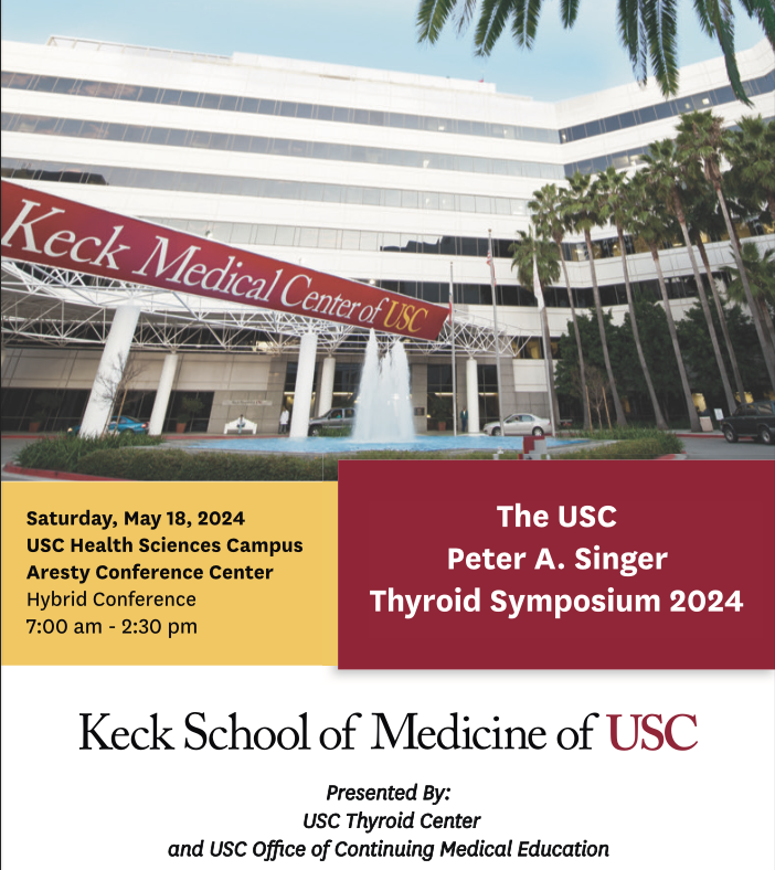 The USC #Thyroid Symposium is coming May 18th, w/ a great lineup of expert speakers. If peri-Los Angeles, join us in-person! Or sign up for virtual. #medtwitter #endotwitter @DavidACohen_MD @ThyCaInc @GDATF @kanikshadesai @EndoSurgSF @KeckMedicineUSC keckusc.cloud-cme.com/course/courseo…