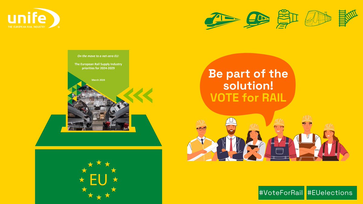 600000 That’s how many jobs are in 🇪🇺‘s rail supply industry. We have a plan to make it bigger & better through: - Better regulations 📖 - Strategic investment 📈 - Improving competitiveness 🌎 That’s why we need your help. By voting for political programmes at the…
