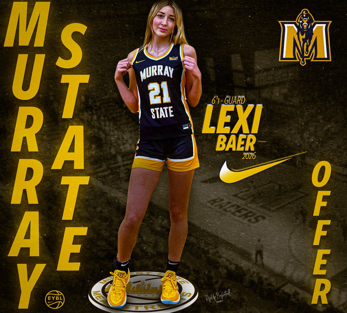 Congratulations to Lexi Baer (@LexiBaer15) on the scholarship offer she received from Murray State University WBB (@RacersWBB) and Coach Turner (@racersWBBcoach). #MidwestStreetsEYBL #EliteStreetsEYBL #MidwestMeanElite #EliteMeanStreets #StreetsOfMidwestEYBL #EYBLNewEra