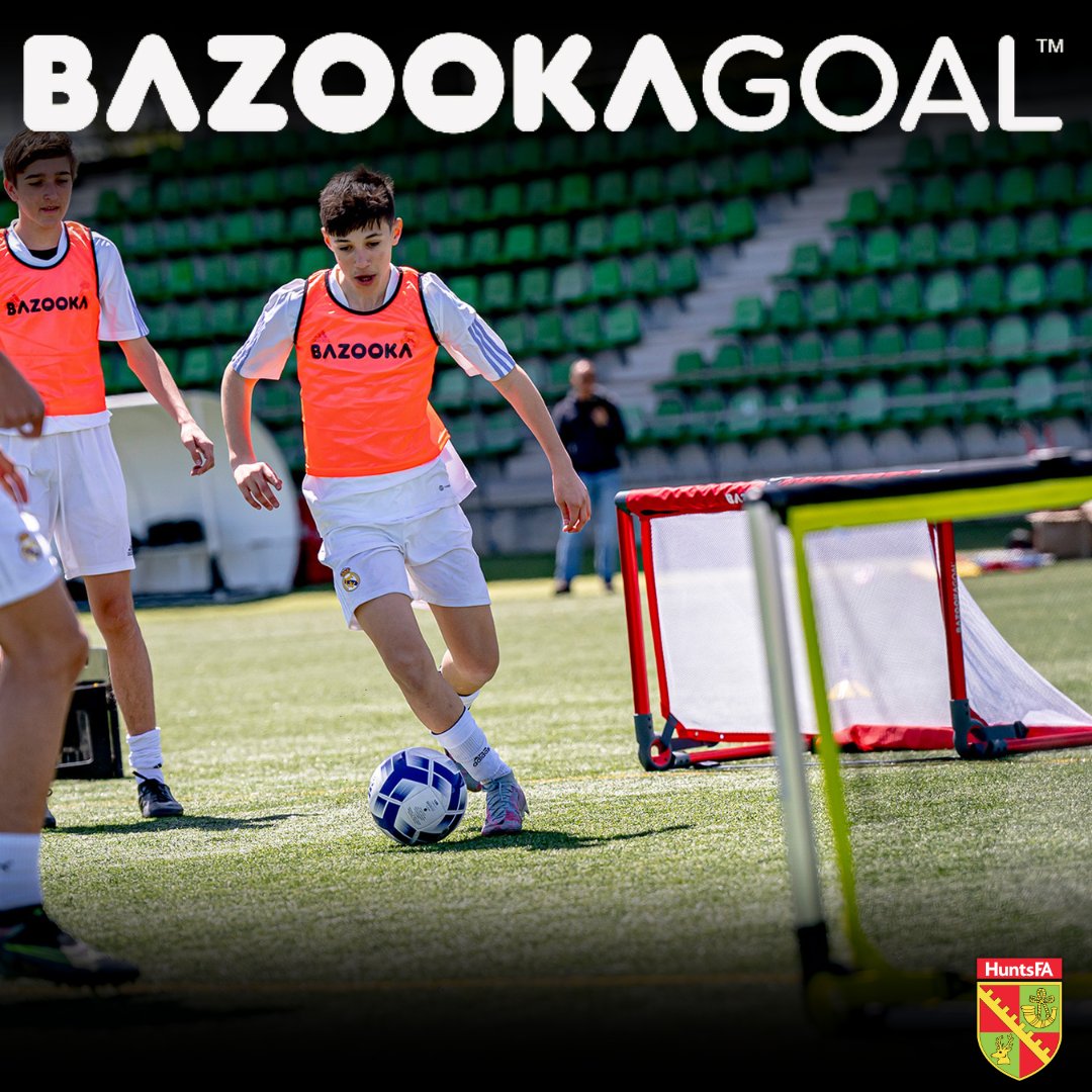 Set up the ideal training session! @bazookagoal mini football goals are adaptable to every session that coaches can apply to improve their team’s performance & skills. Hunts FA Clubs can buy BazookaGoals with a 20% discount! bazookagoal.com/huntsfa @PDFLUK @CambsLeague @Hunts_YL