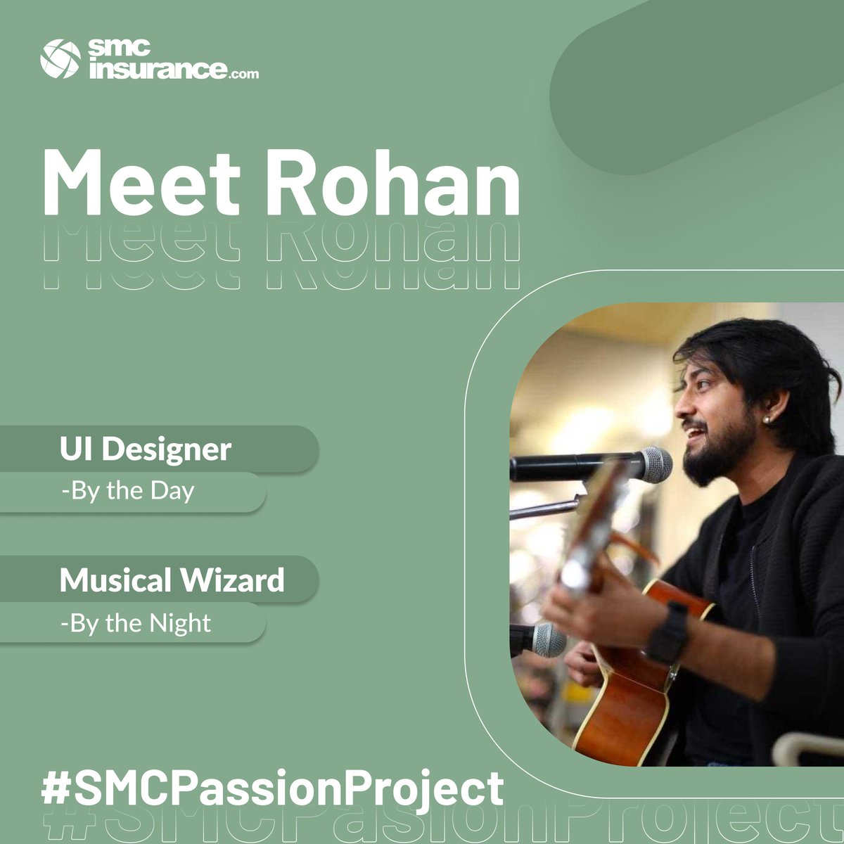 In the tranquil valleys of Uttarakhand, echoed a voice that reached the nation 🎶

Meet Rohan aka Rohit

#SMCPassionproject 💚
.
.
.

#workculture #worklifebalance #employeestories #passionproject #musician #livemusic #arijitsingh #officestories
