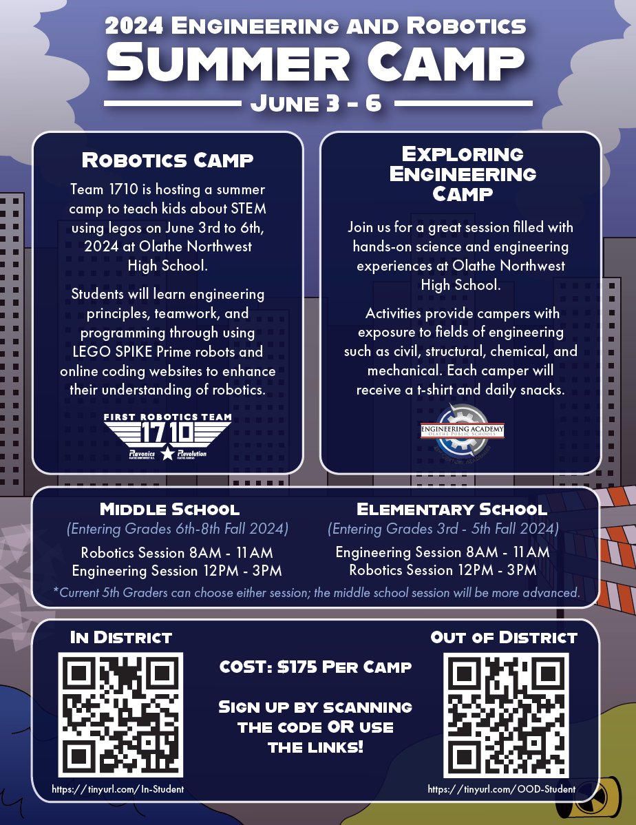 Engineering Academy (@olatheengineer) on Twitter photo 🚀 Dive into the world of engineering and robotics this summer at the Engineering Academy Summer Camps! Join us June 3rd - 6th for an immersive experience packed with hands-on learning, exciting projects, and endless creativity. Registration is open!
<a href="/ChrisZuck/">Chris Zuck</a> <a href="/APCogswell/">Leah Cogswell</a> 🚀 Dive into the world of engineering and robotics this summer at the Engineering Academy Summer Camps! Join us June 3rd - 6th for an immersive experience packed with hands-on learning, exciting projects, and endless creativity. Registration is open!
<a href="/ChrisZuck/">Chris Zuck</a> <a href="/APCogswell/">Leah Cogswell</a>