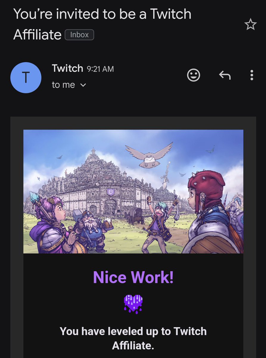 Let's goooo! 🥂🥳 Guess who finally got their affiliate invite! Wanna thank everyone who's helped me get to this point ;u;, all 53 of ya! I have no idea what imma do to celebrate but I'm super excited n.n