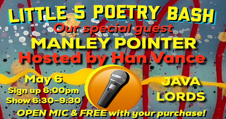 Manley Pointer, an Atlanta based poet, is currently using the voice of @chamblee54 to give readings. Mr. Pointer, the illegitimate son of George P. Burdell, does not make personal appearances. The next performance will be Monday, May 6, at Java Lords in Little Five Points.