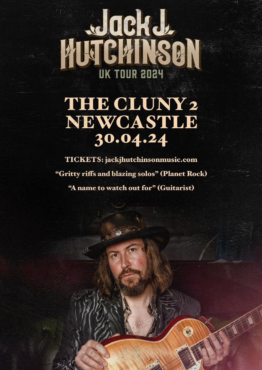 Newcastle…we’ll see you tonight! On our way to @thecluny. Support comes from Bad Bob Bates. Tickets available on the door. “Gritty riffs and blazing solos” (Planet Rock) “Southern-smoked blues-rock with hooks, choruses, the lot” (Classic Rock Magazine)