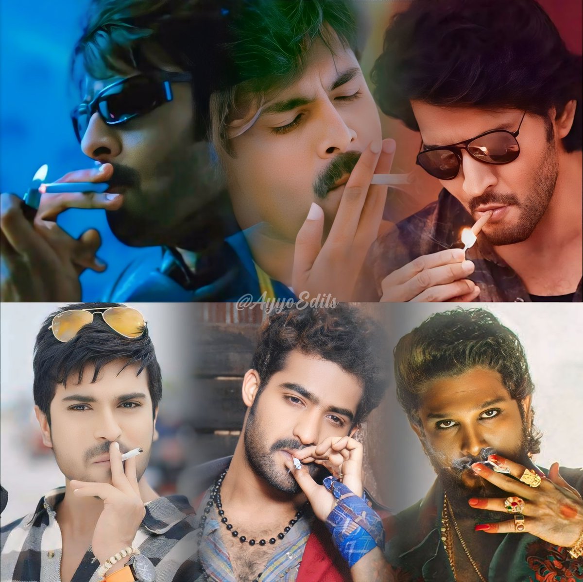 Tollywood's Nasha 🚬
Who has the Best Smoking Style?

#Prabhas #MaheshBabu #PawanKalyan #JrNTR #RamCharan #AlluArjun