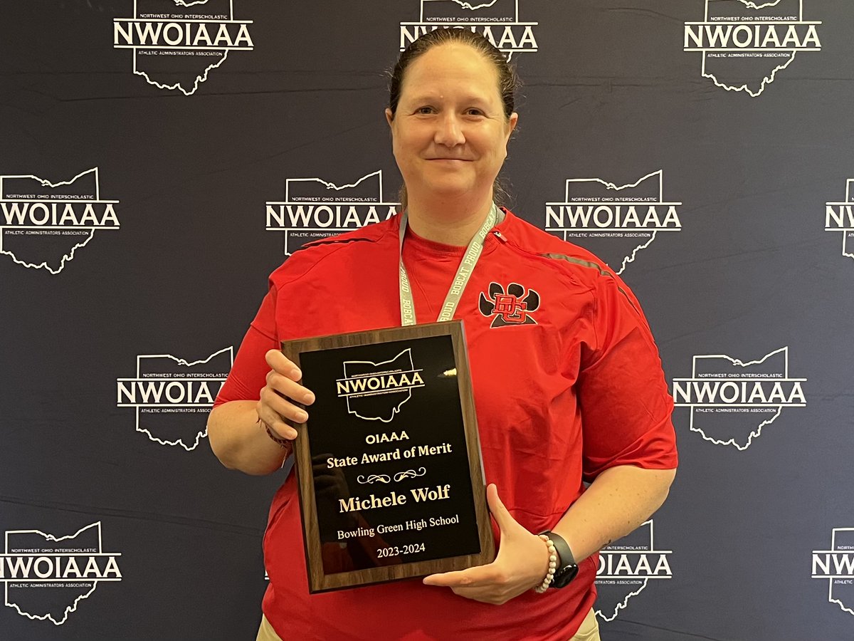 2023 - 2024 NW-OIAAA Awards Receiving the NW-OIAAA State Award of Merit, Michele Wolf (Bowling Green)