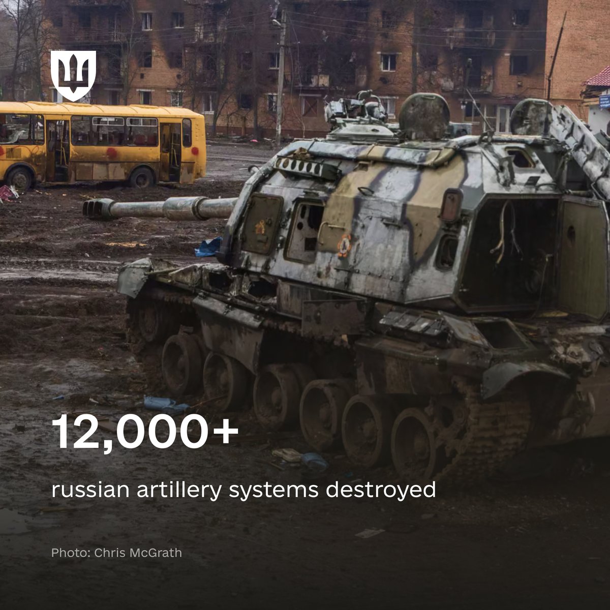 12,000 russian artillery systems have been destroyed since the beginning of the russian full-scale invasion. Every day in Ukraine is a bad day for the occupiers. The heroic work of our warriors turns enemy guns into burning metal.