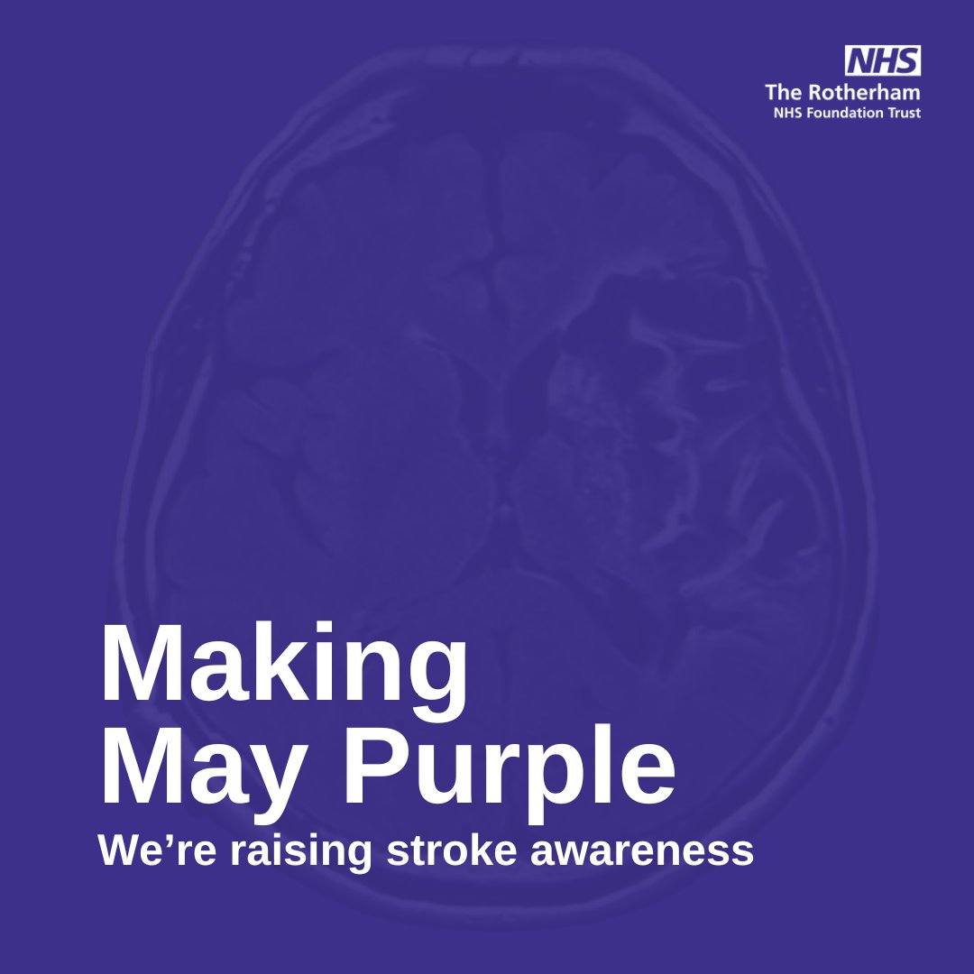 Making May Purple is the Stroke Association’s annual campaign on stroke awareness. Join us as we shine a spotlight on the importance of recognising stroke symptoms and taking action FAST ➡ stroke.org.uk/stroke/symptoms #TRFT #ActFAST #StrokeAwarenessMonth