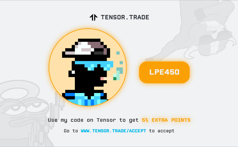 Farm something worth farming and head over to <a href="/tensor_hq/">Tensor ⚡️</a>  i say

⭐️Use my code &amp; get 5% EXTRA POINTS! ⭐️
Accept here 👇
tensor.trade/accept?ref=LPE…