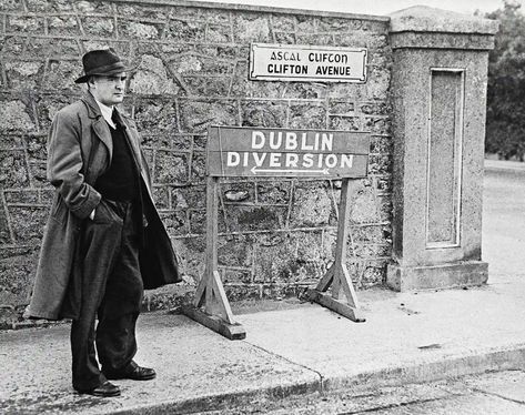 Brian O'Nolan, a.k.a. Flann O'Brien, on the famous Bloomsday inaugural jaunt, 1954. Discovering his work was one of the great revelations of my life.