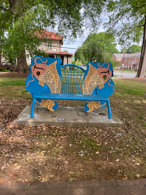 Koi Bench and Blackbird Arch recently installed in Salisbury Sculpture Show