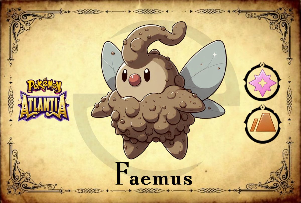 PokemonAtlantia's tweet photo. "Les gusta revolotear por los bosques lanzando pegotes de lodo enriquecido a las raíces de los árboles. El fango que generan tiene propiedades medicinales incluso para pokémons y humanos." 🟤✨

#Fakemon #FakemonArt #FakemonDesign #Pokemon #Pokedex #PokemonArt #FanGame https://t.co/jHZ0vrpEJs