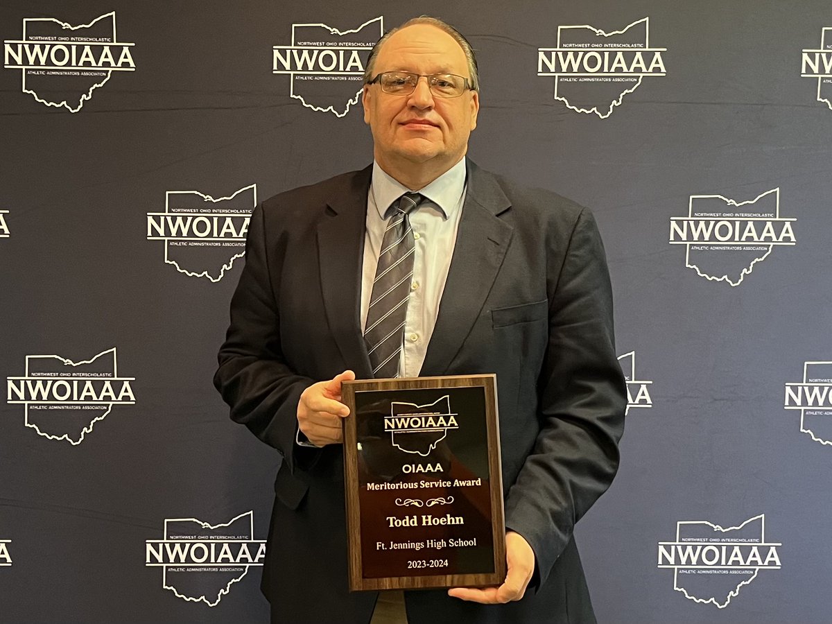 2023 - 2024 NW-OIAAA Awards Receiving the NW-OIAAA Meritorious Service Award, Todd Hoehn (Ft. Jennings)