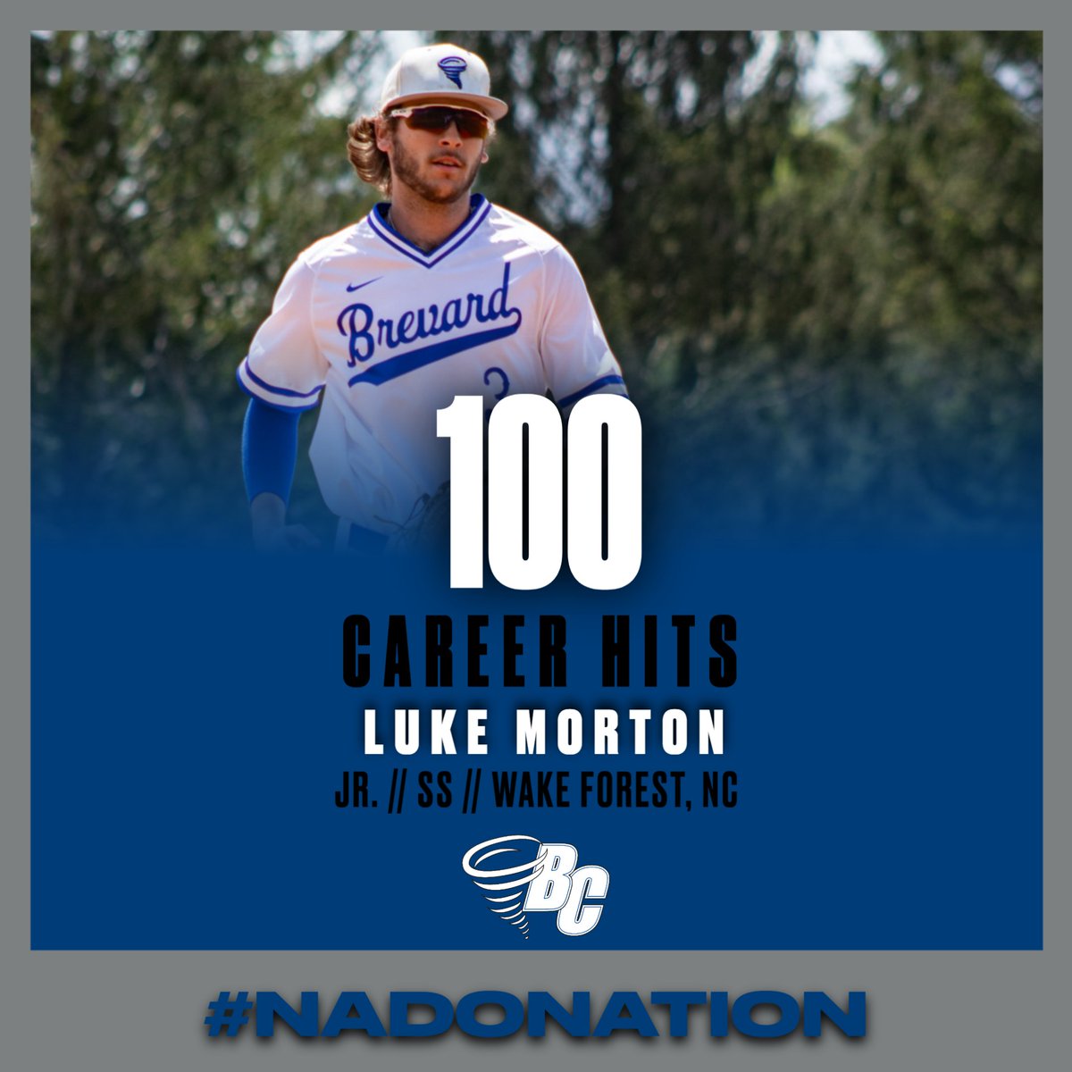 Baseball: Congrats to @BCNadoBaseball junior shortstop Luke Morton on surpassing the 100 career hit milestone at BC! #NadoNation #d3baseball