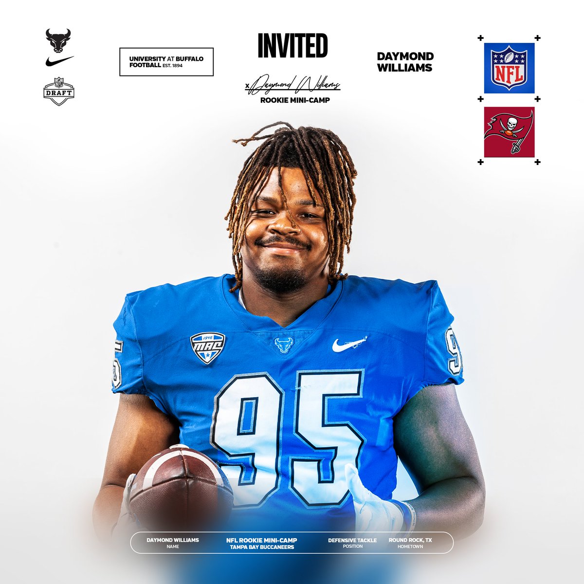 𝙄𝙣𝙫𝙞𝙩𝙚𝙙 ➡️ @Buccaneers Congratulations @Daymond_Will 🤘 #UBhornsUP