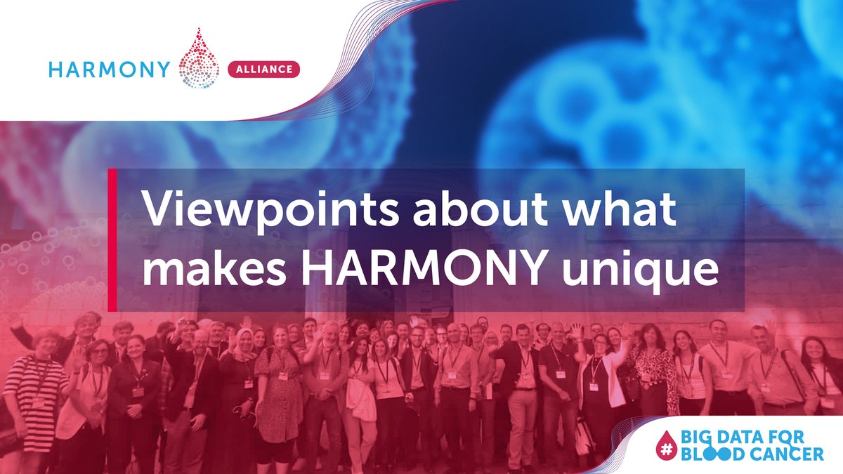 The HARMONY Alliance, a unique research collaborative -> Listen to our valued partners -> Open our video here: bit.ly/48tsut7
#bigdataforbloodcancer #Dataharmonization #DataScience #hematology #bigdata #DataAnalytics #bloodcancerresearch #publicprivatepartnership