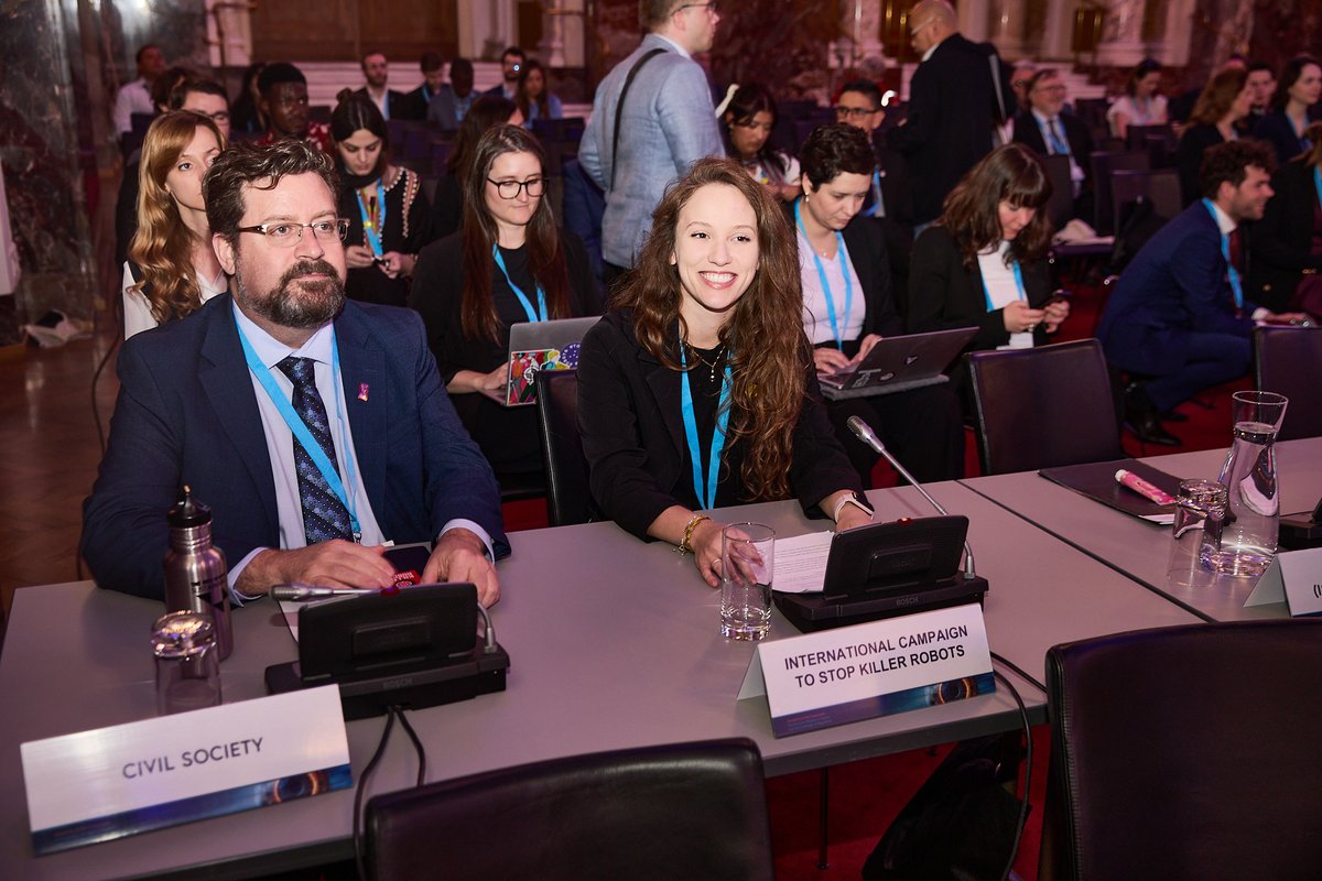 "Right now, humanity is indeed at the crossroads. We must choose a path forward." 

- <a href="/hevelynghizzi/">Hevelyn Ghizzi</a> our youth delegate from 🇧🇷 delivered our statement at the 'Humanity at the Crossroads' gov't meeting on #AutonomousWeapons in #Vienna 🇦🇹

#AWS2024
#StopKillerRobots