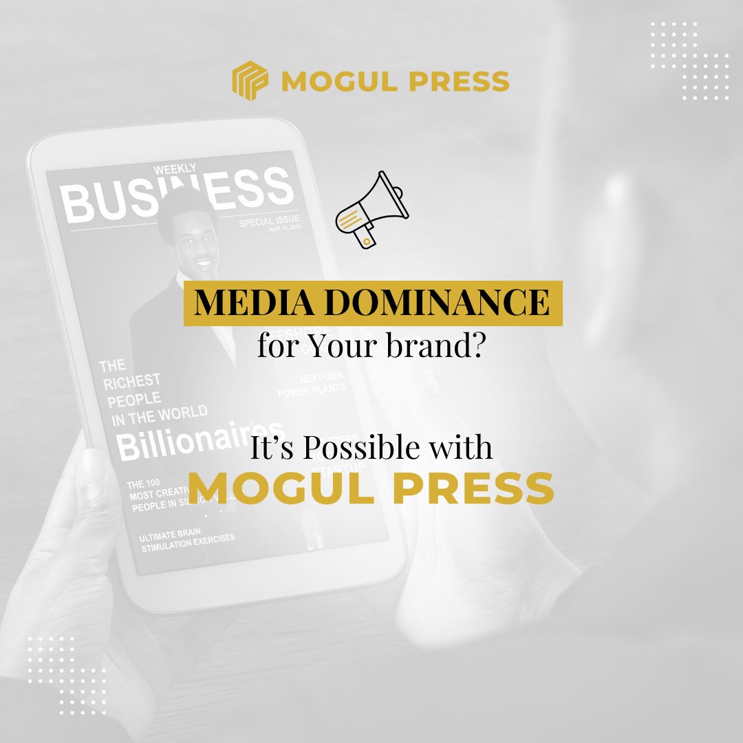 Mogul Press is an expert at creating a distinctive media presence for you and customizing plans to fit the unique requirements of your company. Get in touch with us today! 

#mogulpress #mediapresence #pragency #marketingagency #MediaRelations #Coverage #customstrategy