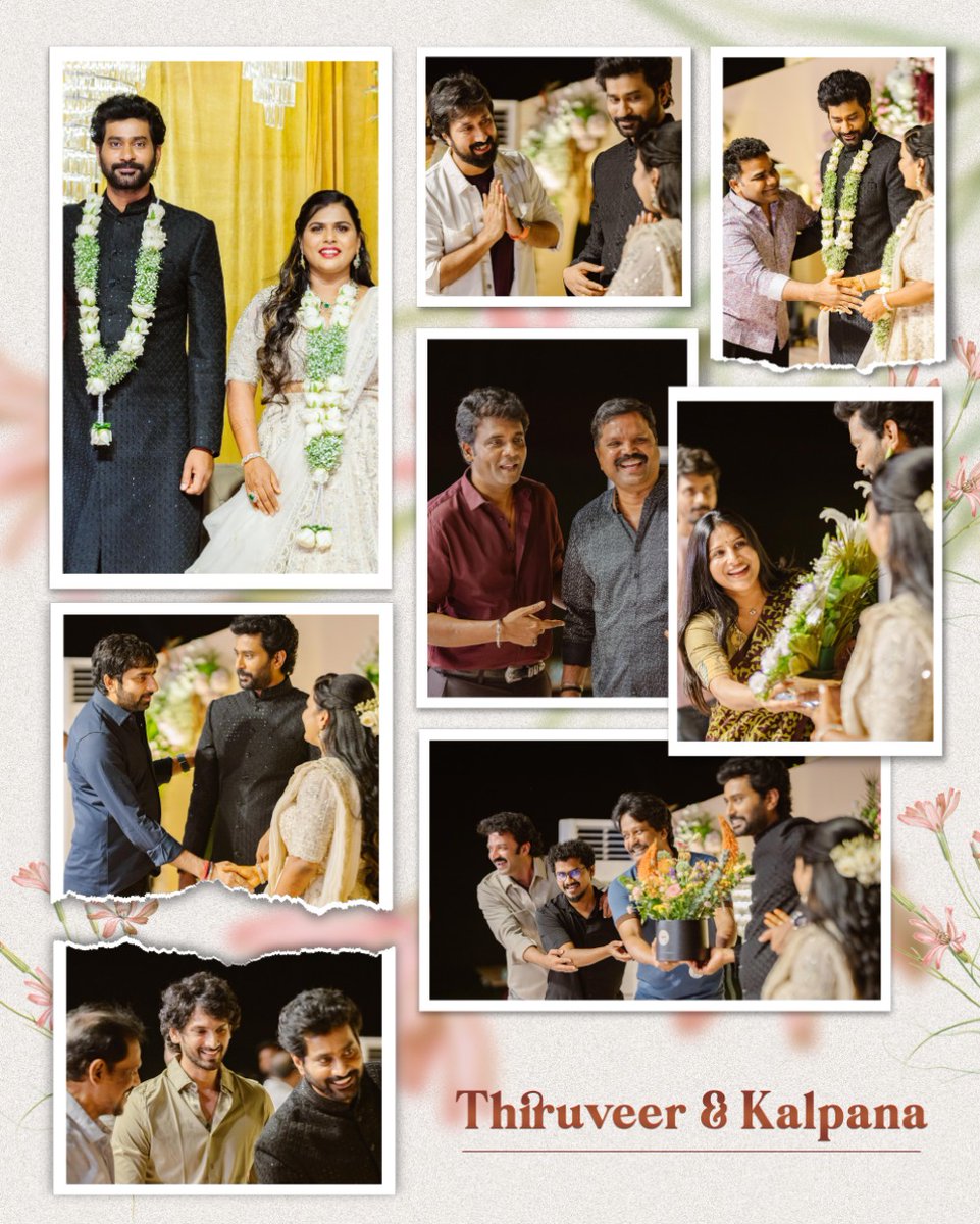Here are some candid glimpses from the grand reception of #ThiruveerKalpana 💗 It was a beautiful gathering where industry friends and beloved family members came together to celebrate the couple. ❤️‍🔥✨ @iamThiruveeR #KalpanaRao