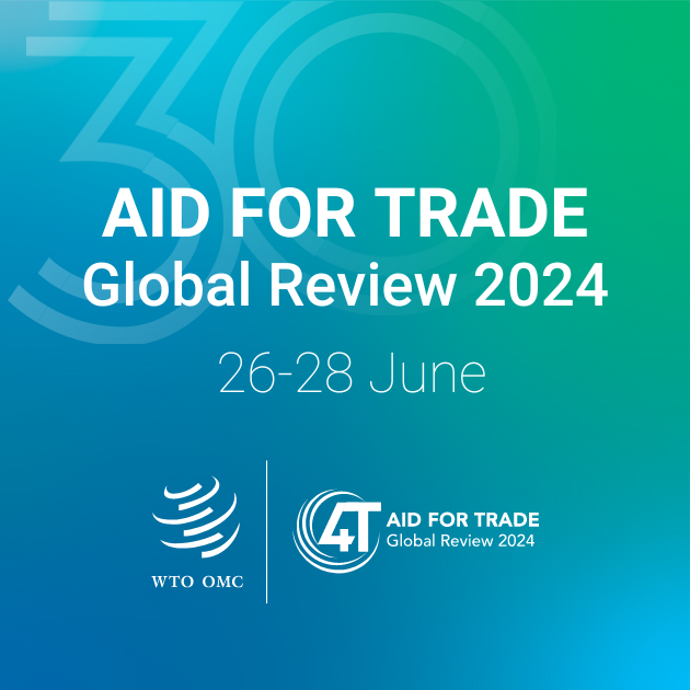 How can we support developing and least-developed countries to thrive in global trade? Join us at the 2024 Aid for Trade Global Review, titled 'Mainstreaming Trade', from June 26-28, to explore this crucial question and more! Details: bit.ly/3JD9w8u #Aid4Trade #WTOat30