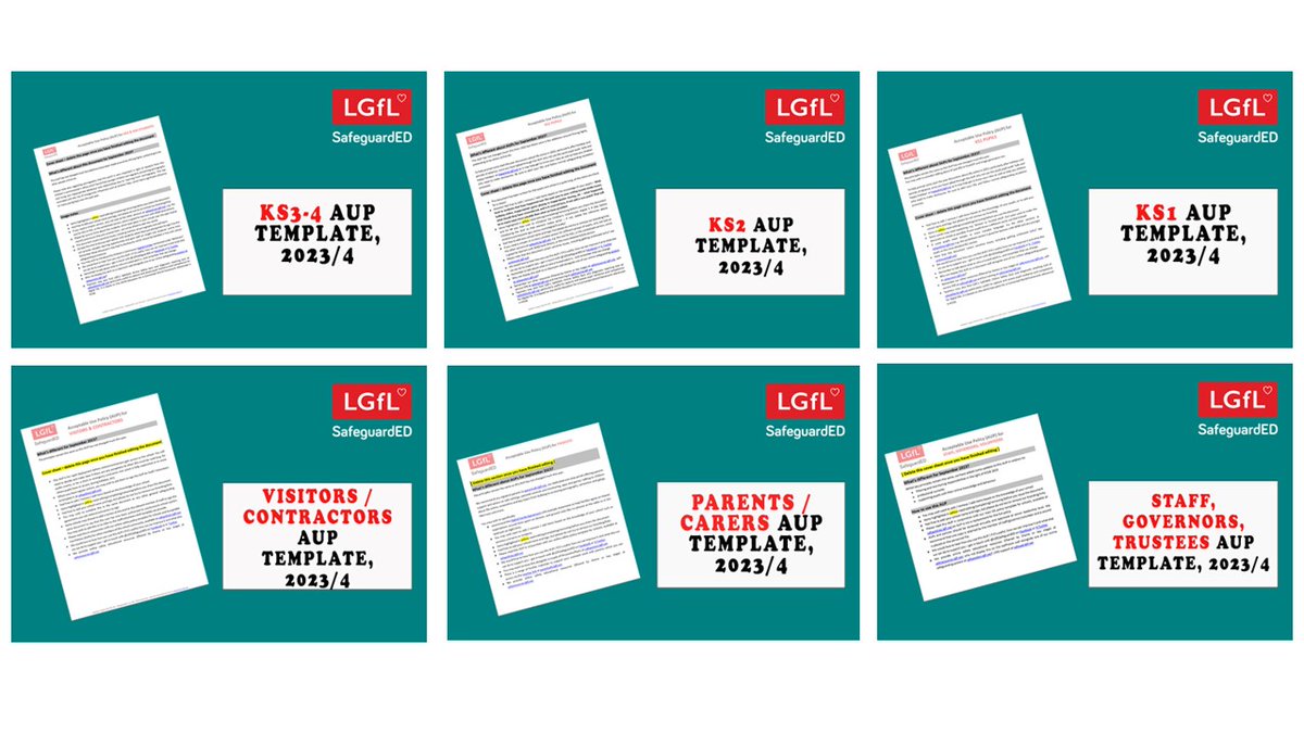 Used our template #onlinesafety policies/AUPs? ✅Free to download. ✅And we will be updating these when the new KCSIE is released DOWNLOAD: safepolicies.lgfl.net @LGfL @LGfLIncludED @johnjackson1066