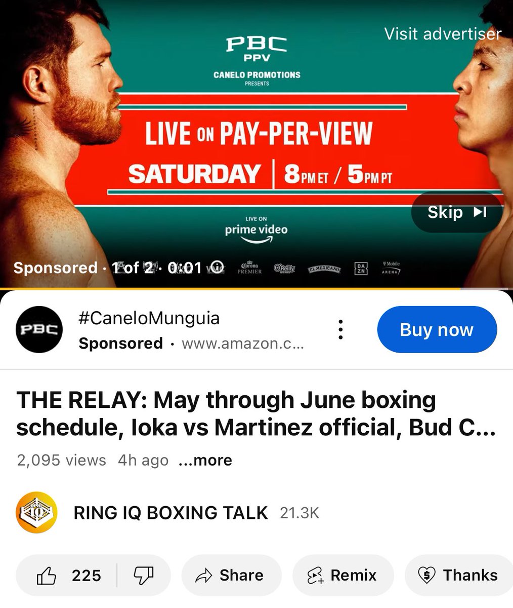 Always nice to see boxing advertised on me wee boxing channel. 🥹